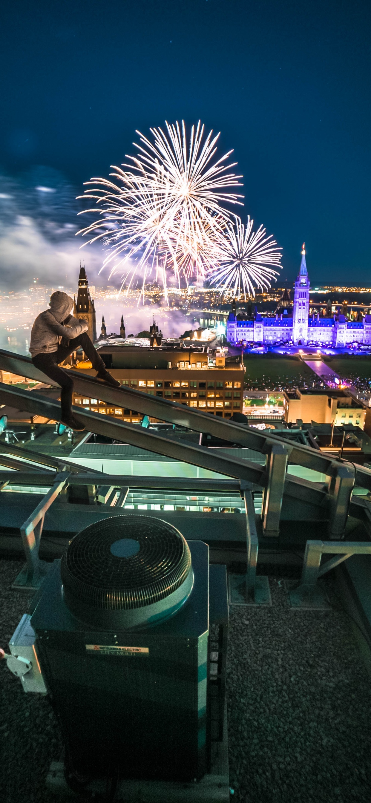 烟花, 里程碑, 建筑, 城市景观, 光 壁纸 1242x2688 允许