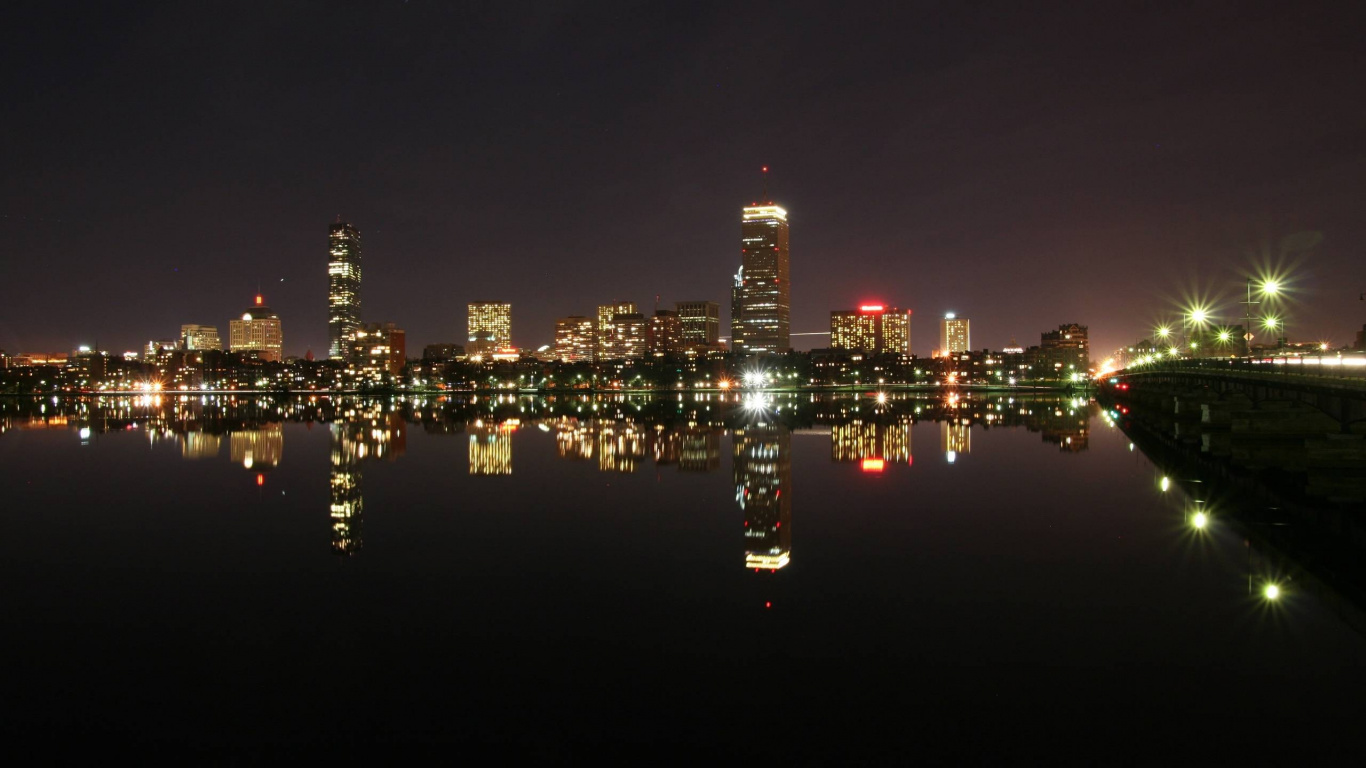 波士顿, 城市, 城市景观, 天际线, 大都会 壁纸 1366x768 允许