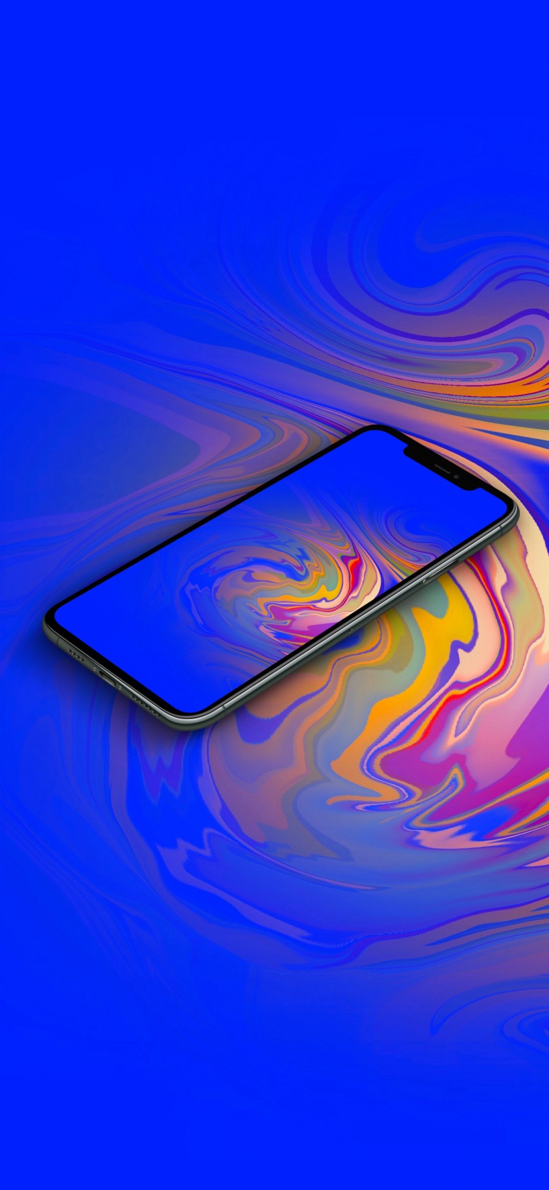 Cobalt Blue, Water, Liquid, Blue, Azure. Wallpaper in 1125x2436 Resolution