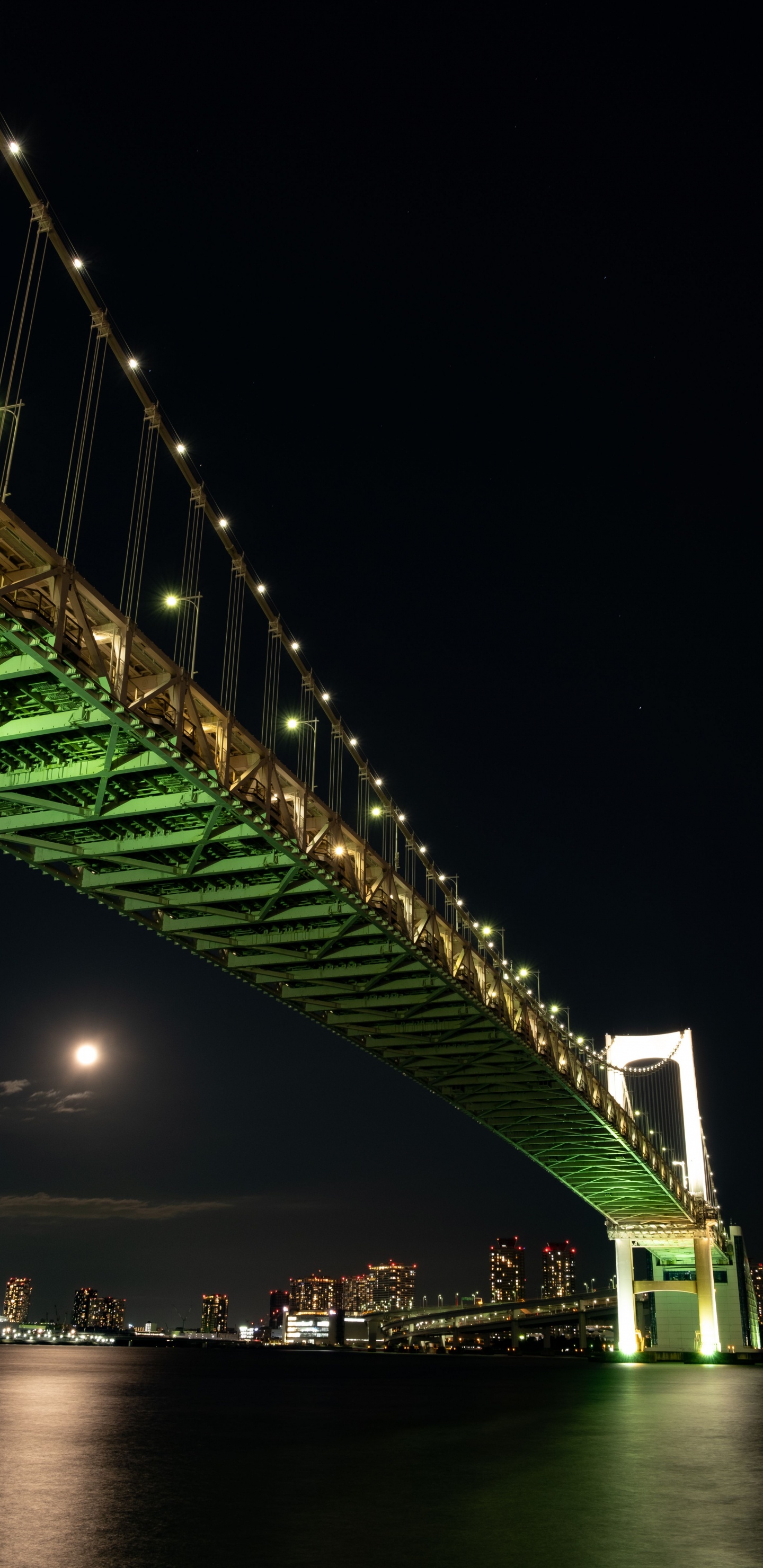 彩虹桥, 绿色的, 光, 建筑, 巴士 壁纸 1440x2960 允许