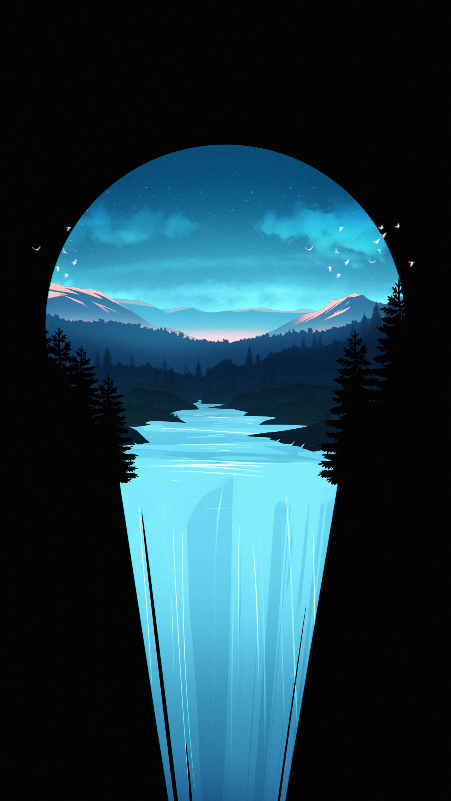 Cascade Minimaliste, Cascade, Niagara, Atmosphère, Eau. Wallpaper in 1440x2560 Resolution