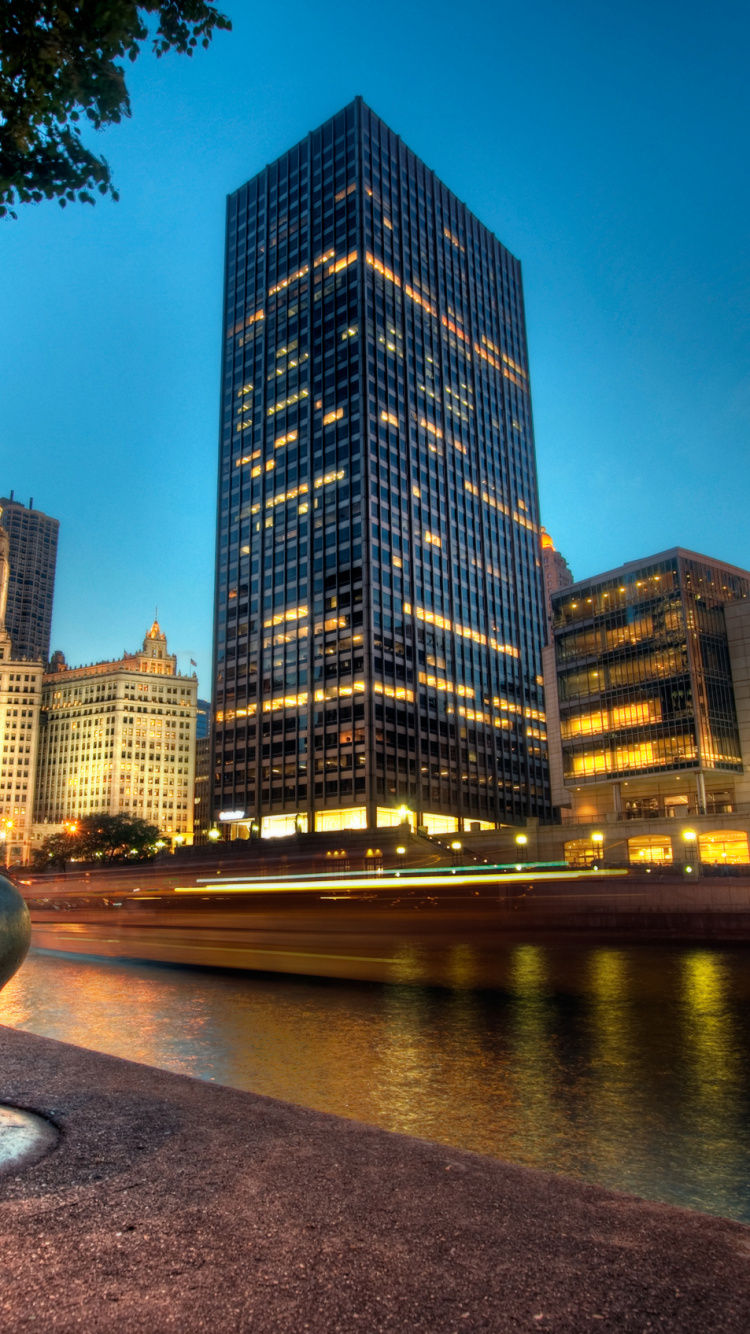City Skyline During Night Time. Wallpaper in 750x1334 Resolution