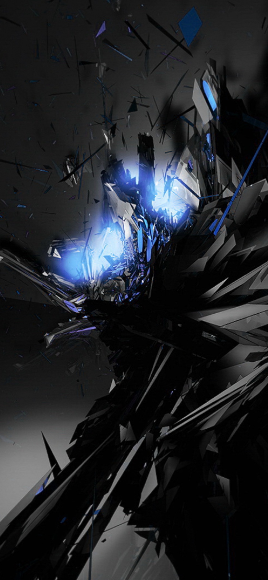 Blaue Und Weiße Abstrakte Malerei. Wallpaper in 1125x2436 Resolution