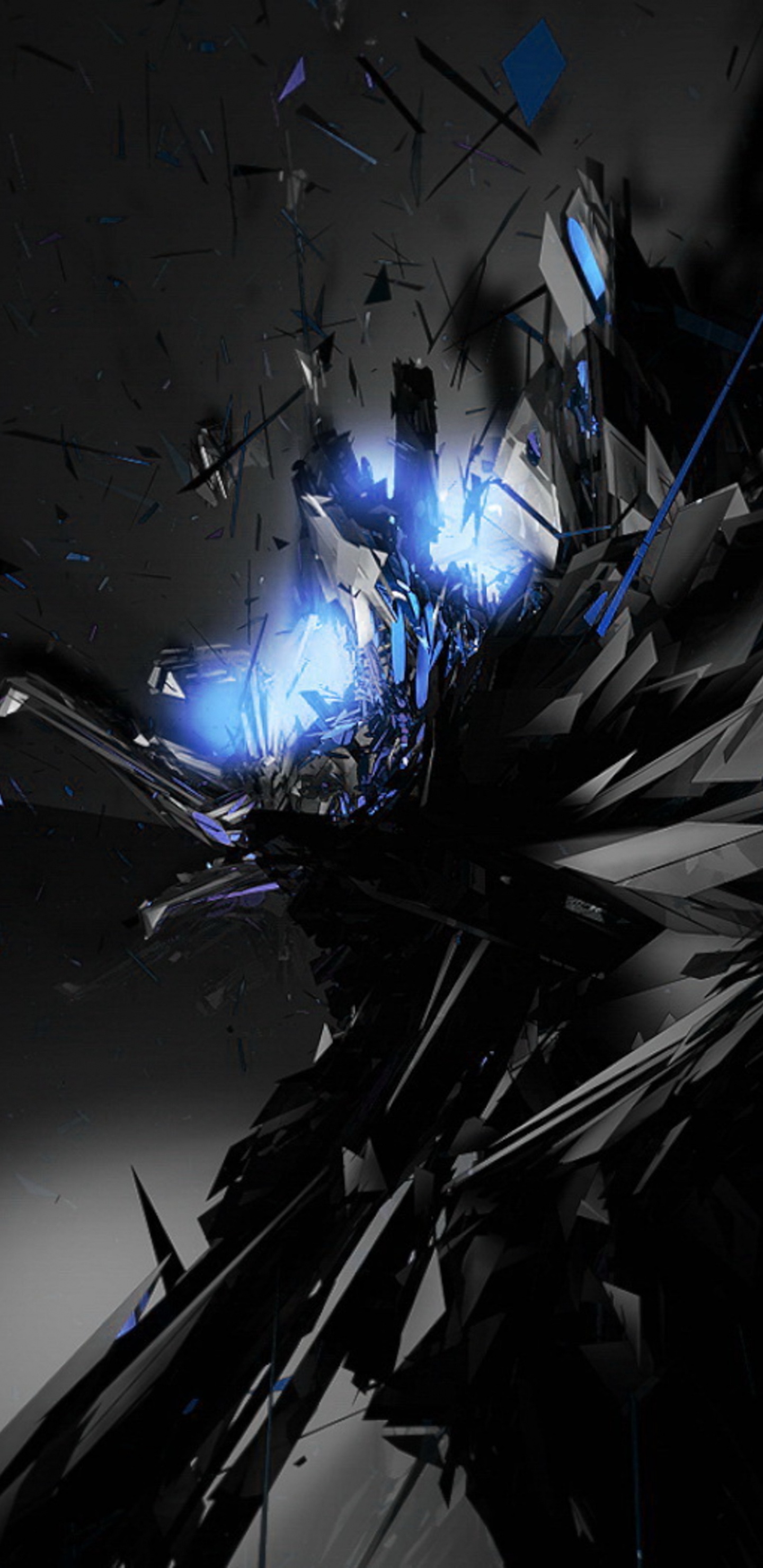 Blaue Und Weiße Abstrakte Malerei. Wallpaper in 1440x2960 Resolution