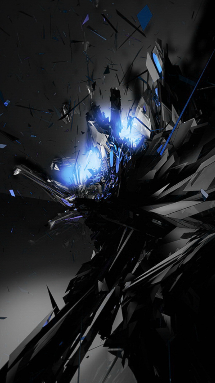 Blaue Und Weiße Abstrakte Malerei. Wallpaper in 750x1334 Resolution