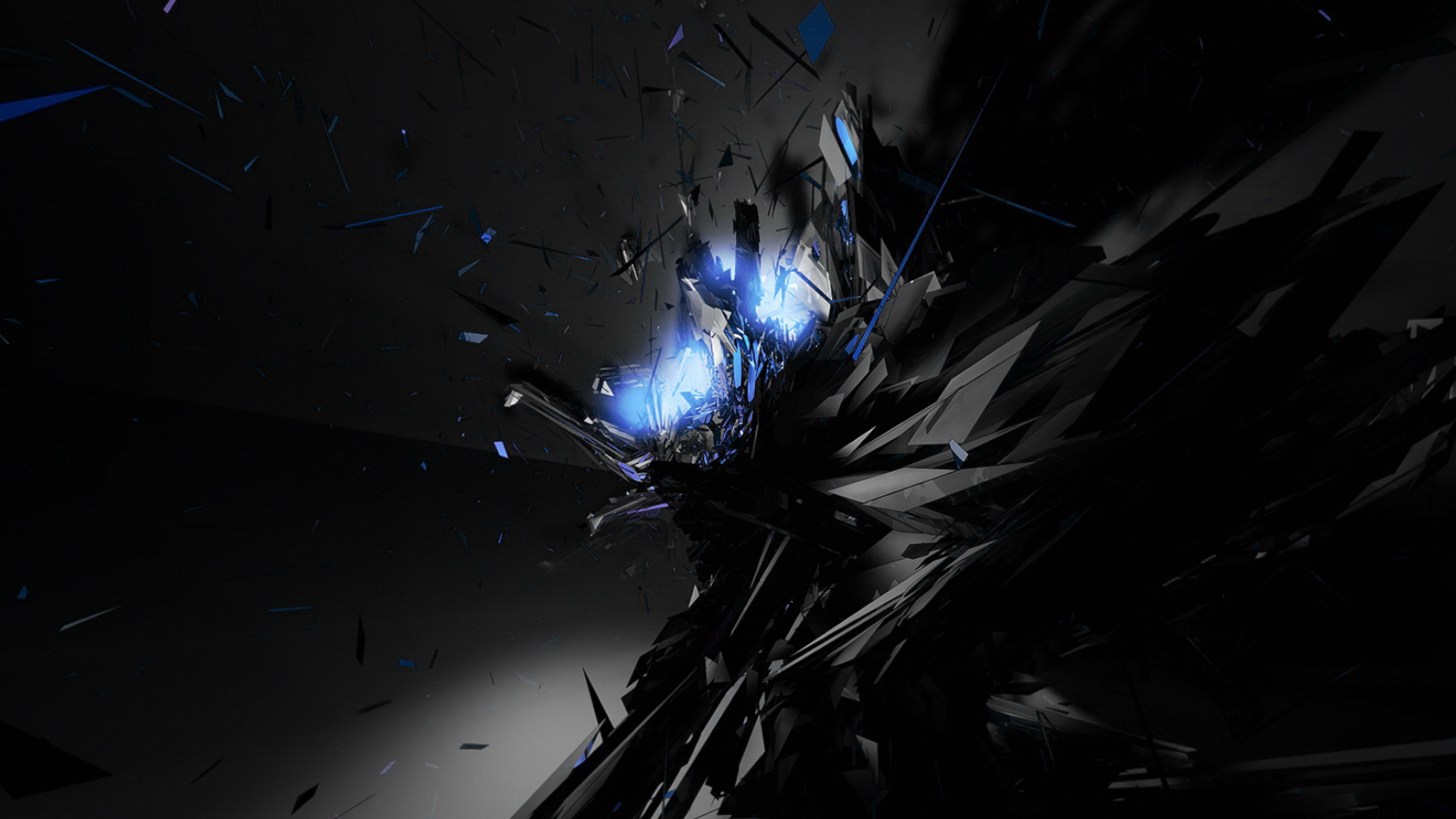 Blue and White Abstract Painting. Wallpaper in 3840x2160 Resolution