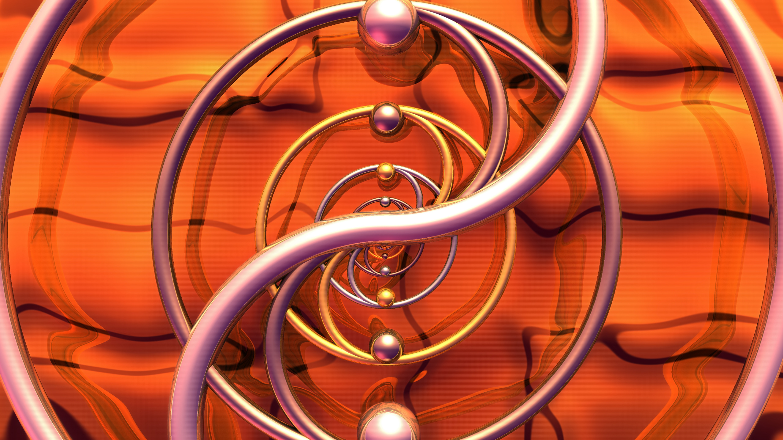 Orange, Art Fractal, Graphisme, Nature, Dispositif Électronique. Wallpaper in 2560x1440 Resolution