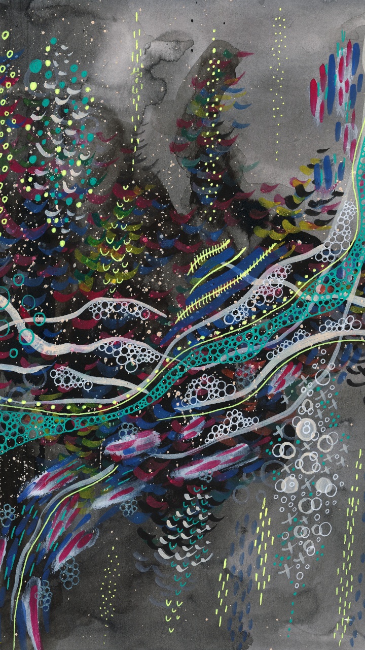 Blue Green and White Abstract Painting. Wallpaper in 720x1280 Resolution