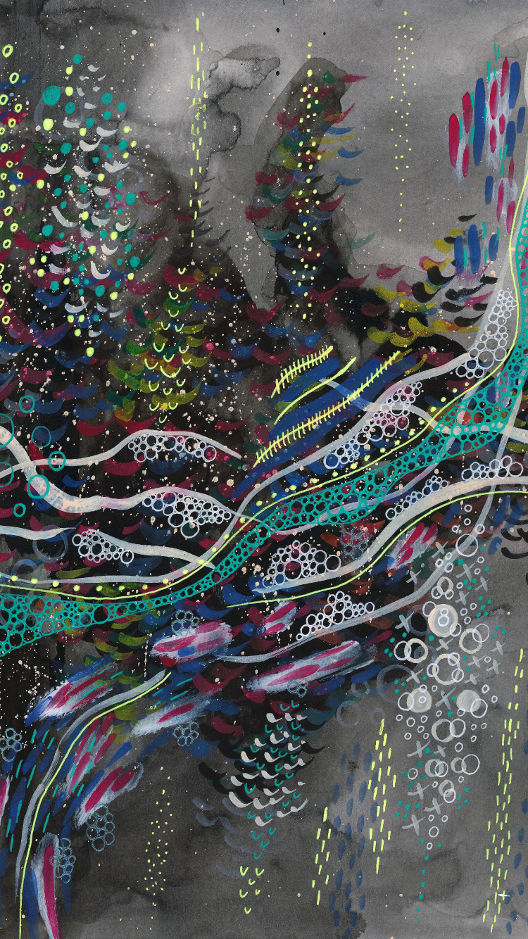 Blue Green and White Abstract Painting. Wallpaper in 750x1334 Resolution