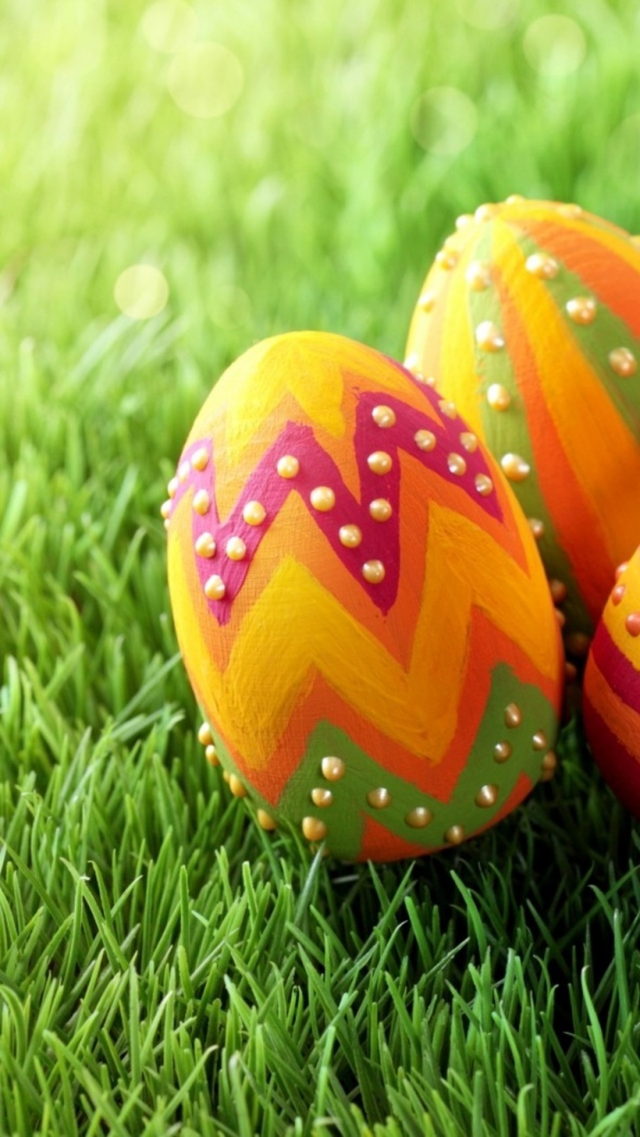 Osterei, Osterhase, Gras, Ostern, Auferstehung. Wallpaper in 720x1280 Resolution