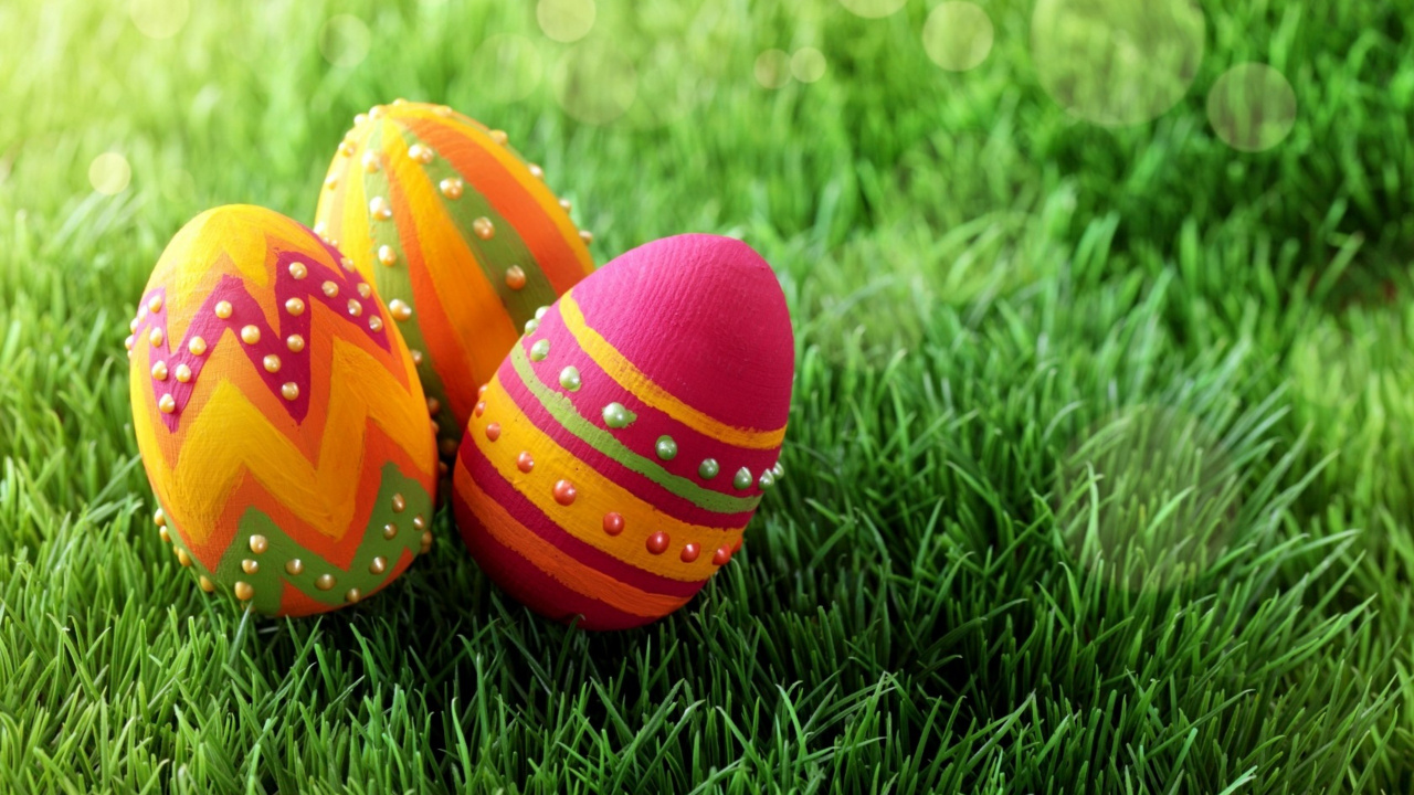Easter Egg, Easter Bunny, Grass, Easter, Holiday. Wallpaper in 1280x720 Resolution