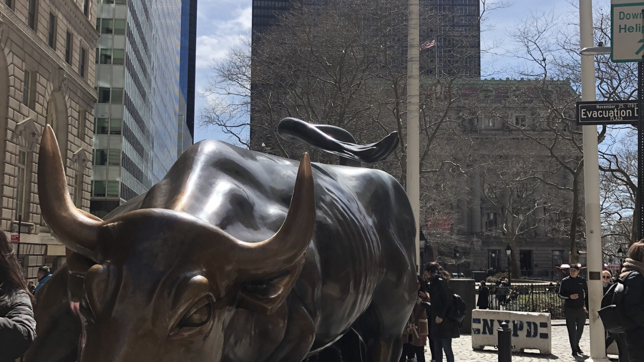 New York City, Stier Aufladen, Statue, Bull, Wissenschaft. Wallpaper in 1280x720 Resolution