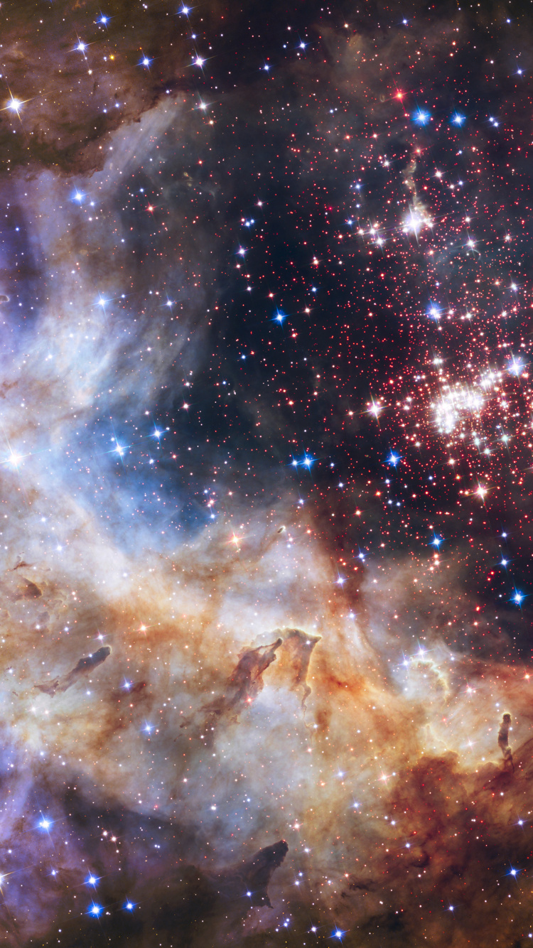 Ilustración de Galaxia Marrón y Blanca. Wallpaper in 750x1334 Resolution