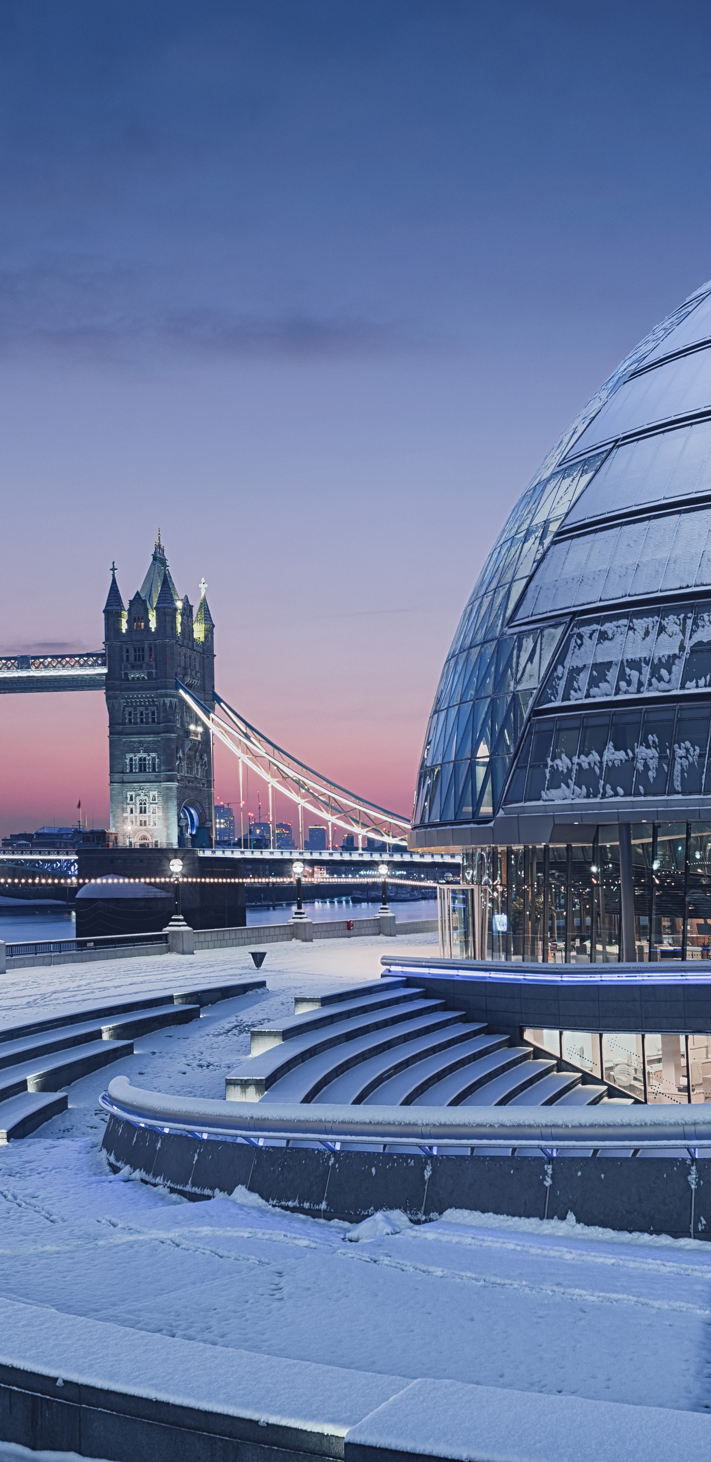 Gente Caminando Sobre Pavimento de Hormigón Gris Cerca Del Edificio de Cristal Durante la Noche. Wallpaper in 1440x2960 Resolution