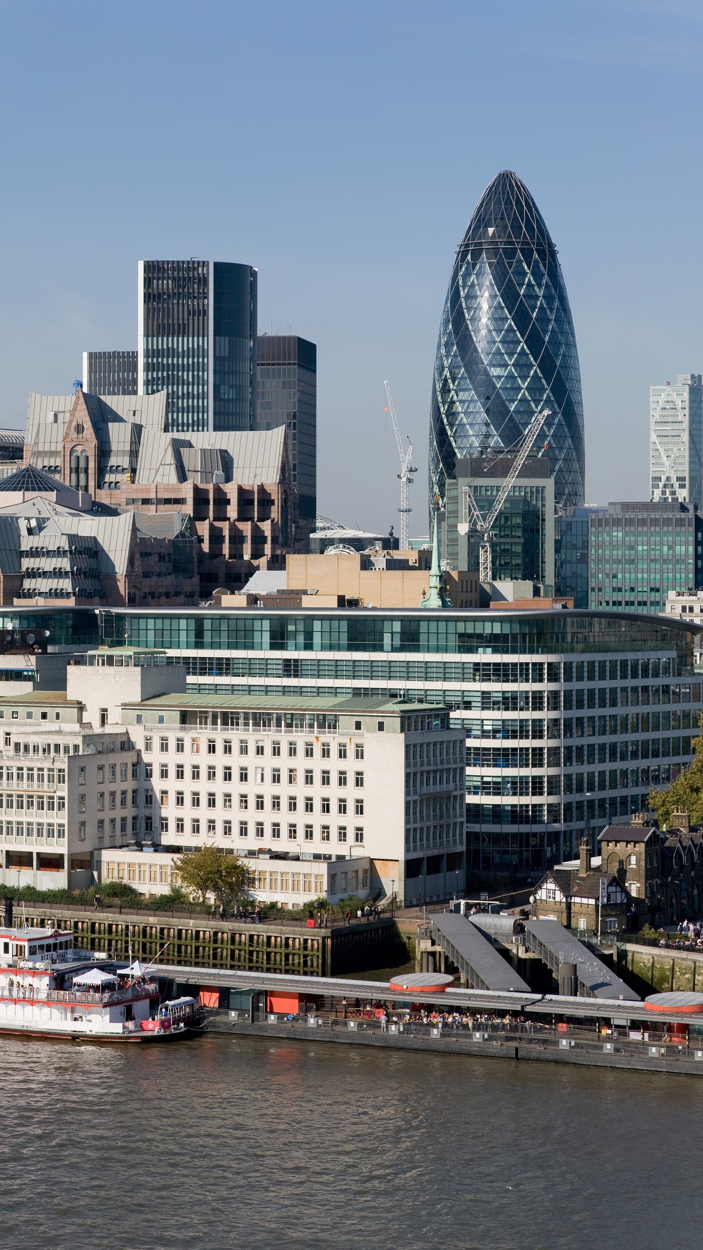 伦敦, 泰晤士河, 金丝雀码头, 城市, 城市景观 壁纸 1440x2560 允许