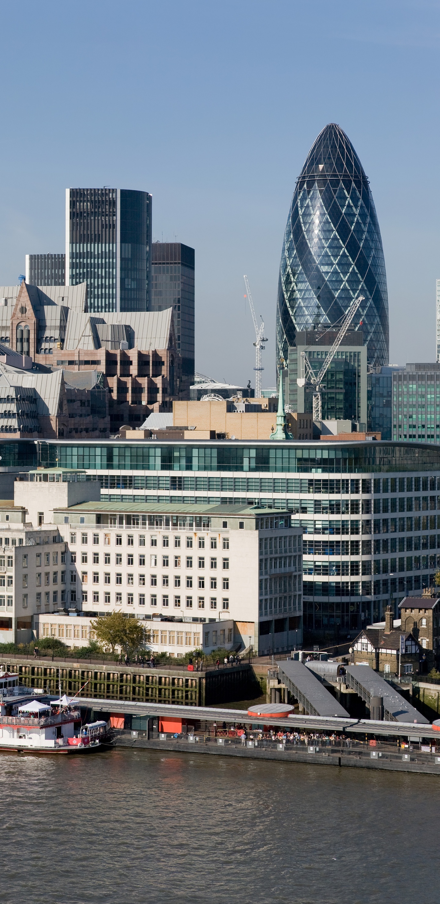 伦敦, 泰晤士河, 金丝雀码头, 城市, 城市景观 壁纸 1440x2960 允许