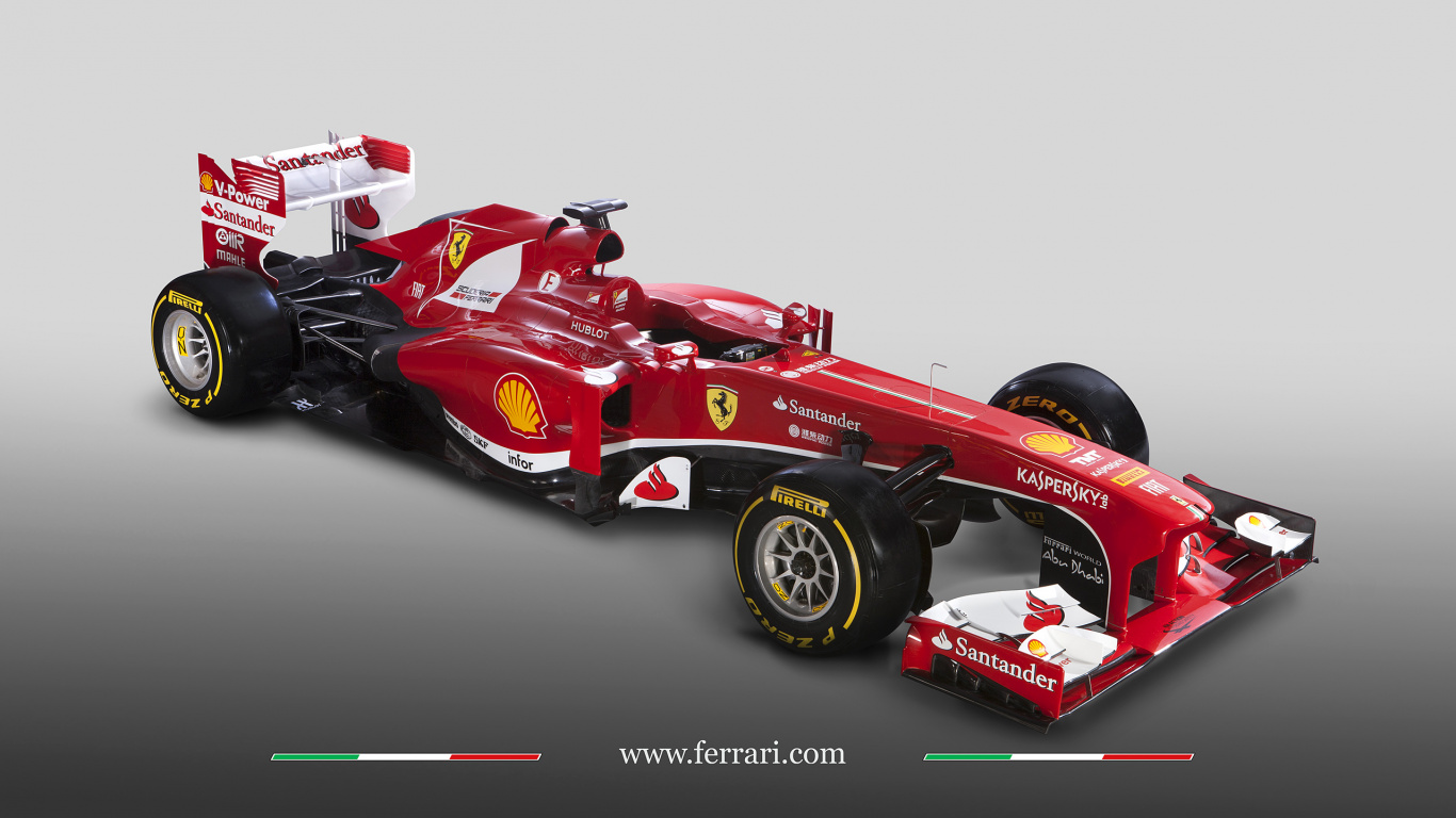 Roter Ferrari f 1 Auto. Wallpaper in 1366x768 Resolution