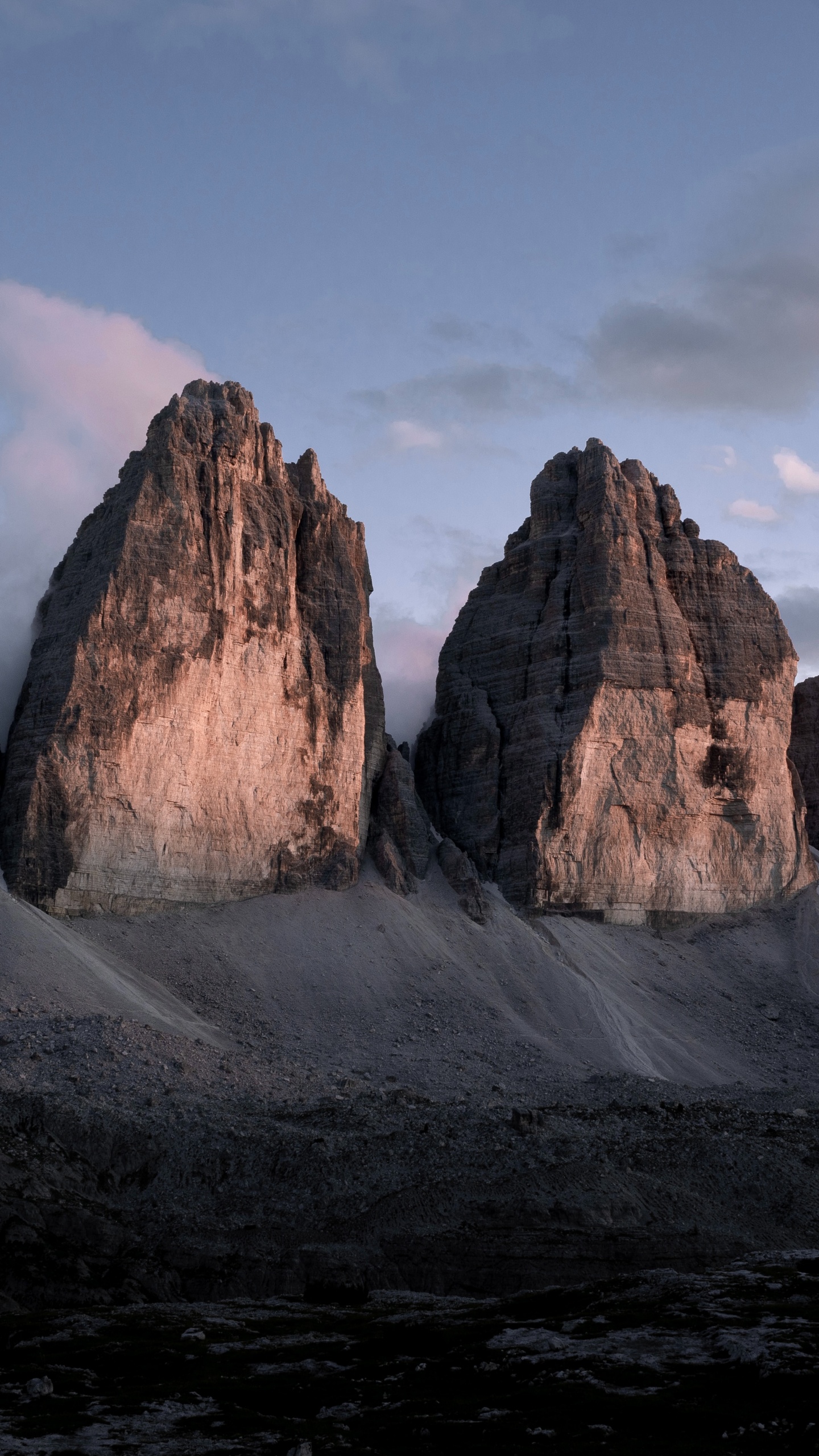 Parque Natural Tre Cimes, Montaña, Paisaje Natural, Highland, Cumulus. Wallpaper in 1440x2560 Resolution