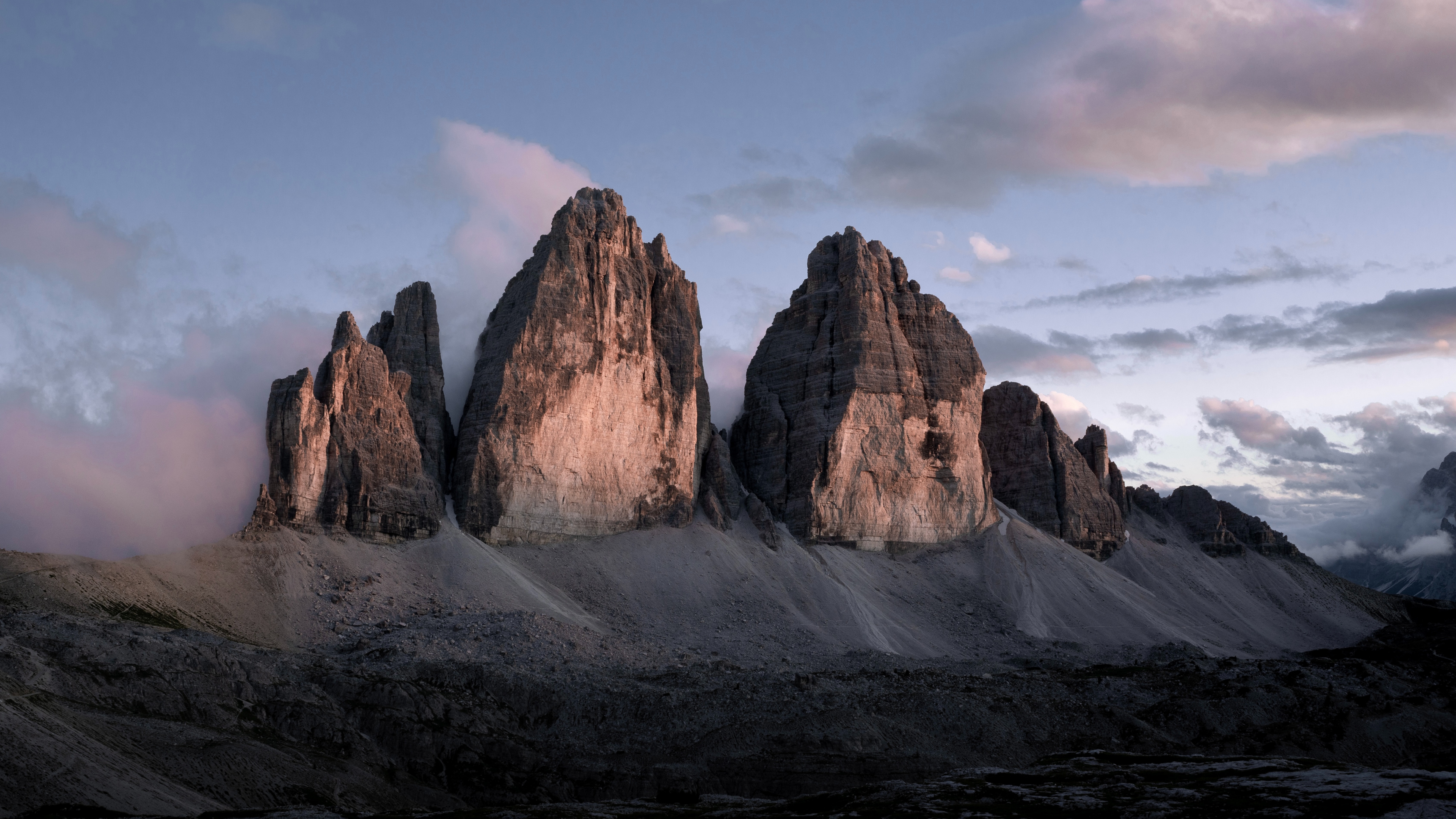 Parque Natural Tre Cimes, Montaña, Paisaje Natural, Highland, Cumulus. Wallpaper in 3840x2160 Resolution
