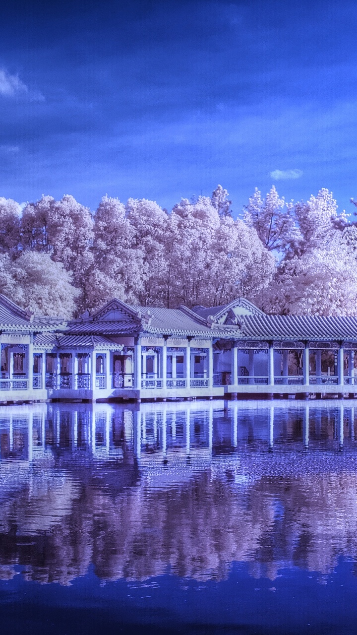 Bâtiment en Béton Blanc Près D'un Plan D'eau Pendant la Journée. Wallpaper in 720x1280 Resolution