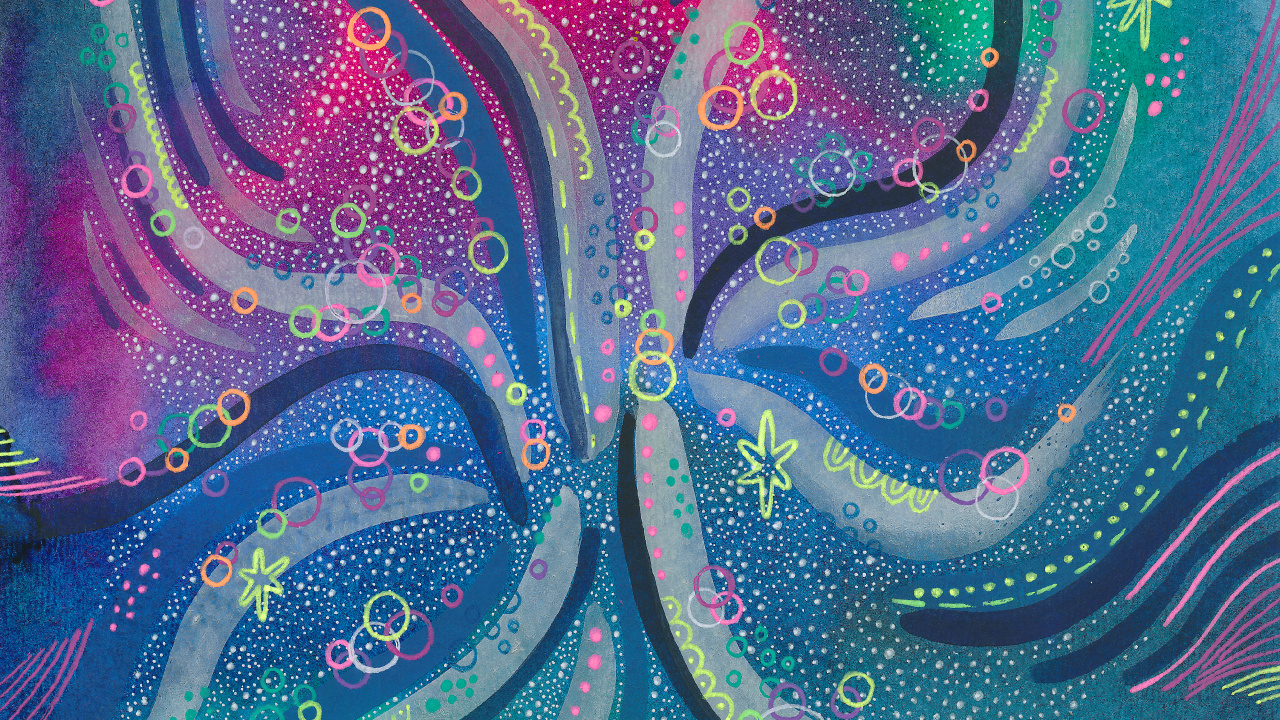 Pintura Abstracta Púrpura y Azul. Wallpaper in 1280x720 Resolution