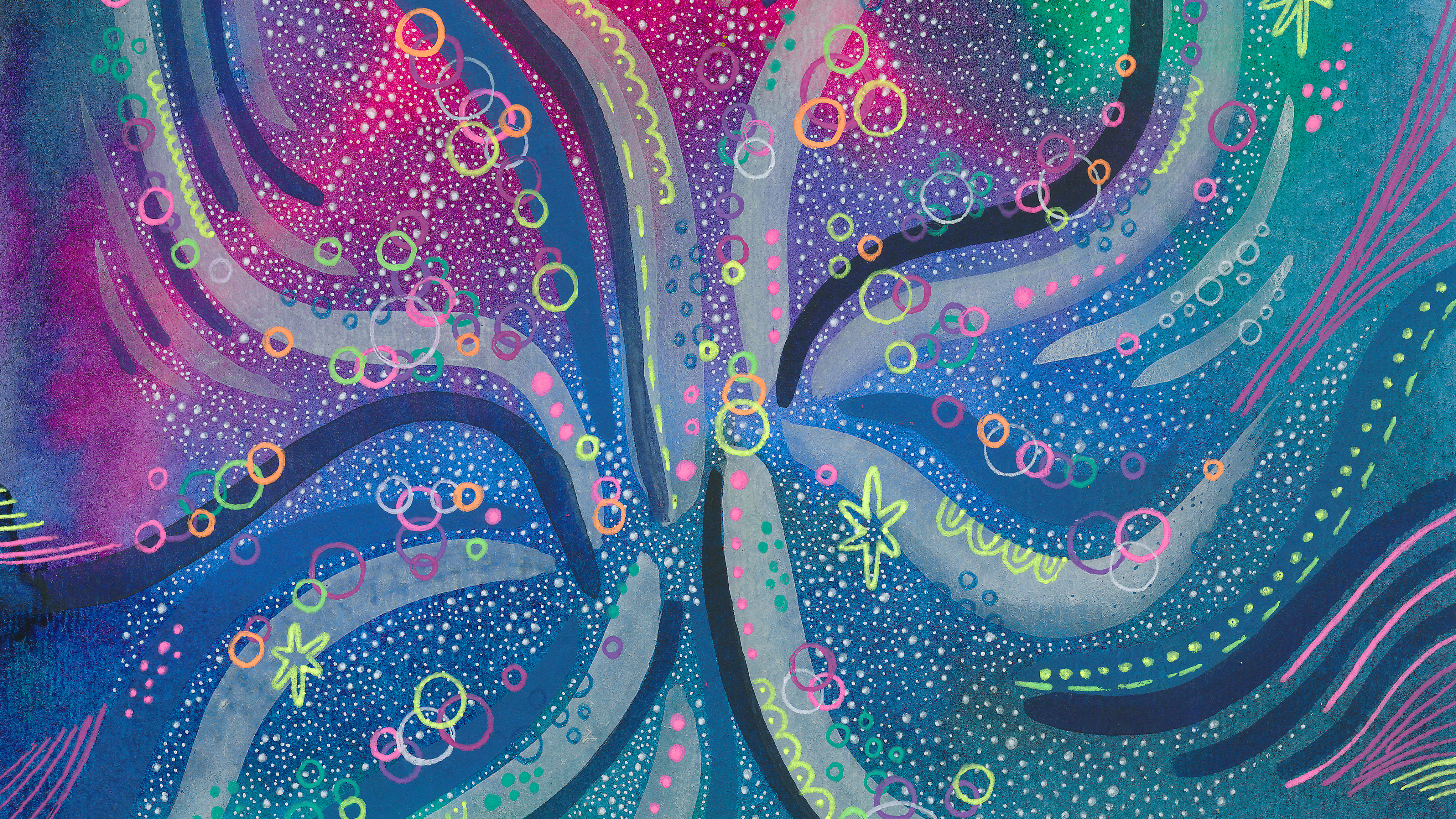 Peinture Abstraite Violette et Bleue. Wallpaper in 3840x2160 Resolution