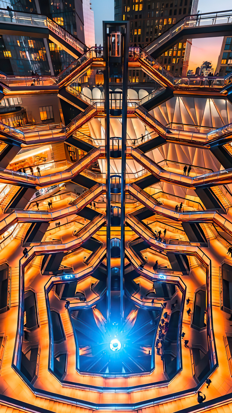 Bella Abzug Park, Symmetrie, Farbtöne Und Schattierungen, Muster, Electric Blue. Wallpaper in 750x1334 Resolution