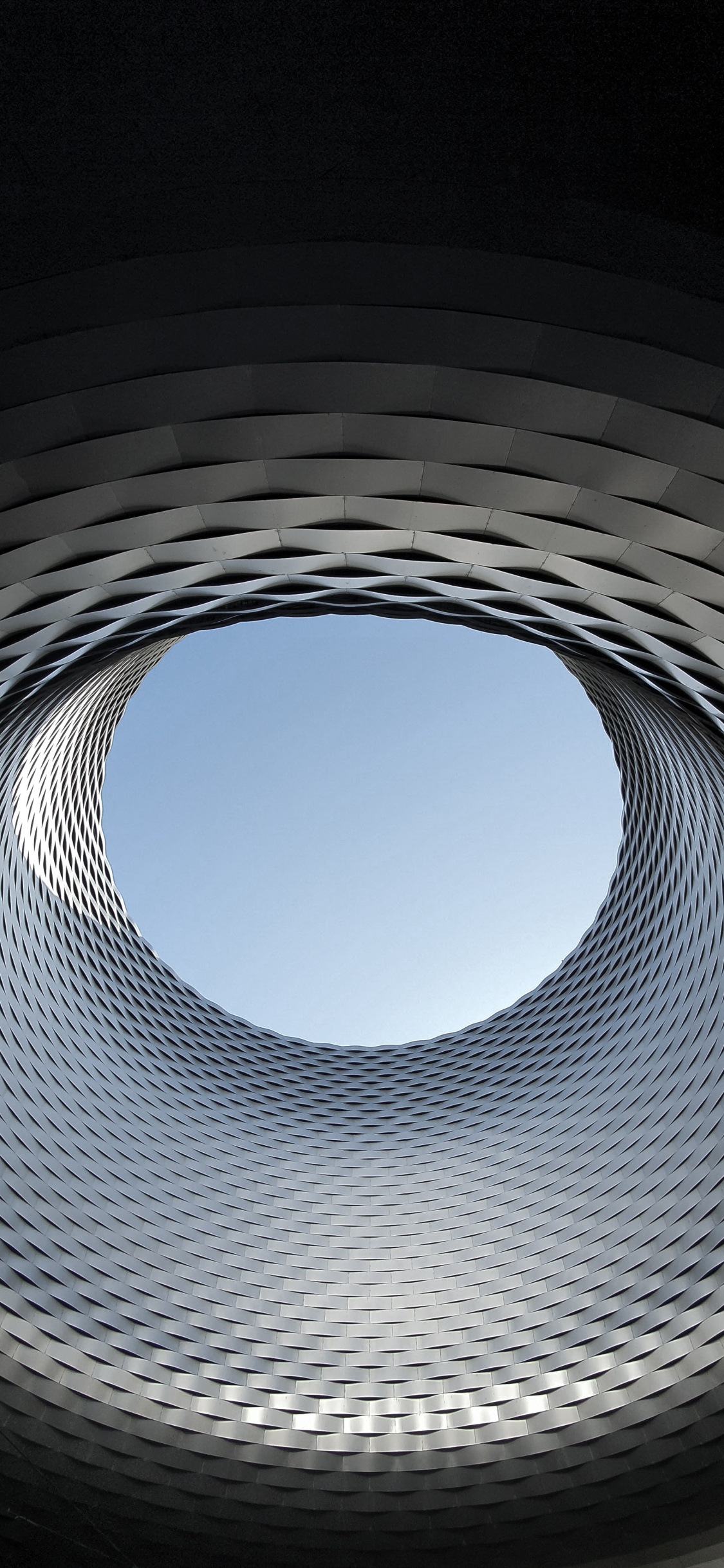 White and Black Spiral Tunnel. Wallpaper in 1125x2436 Resolution