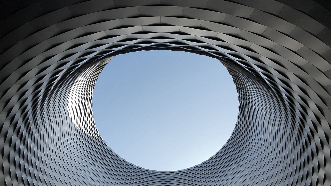 Weißer Und Schwarzer Spiraltunnel. Wallpaper in 1366x768 Resolution