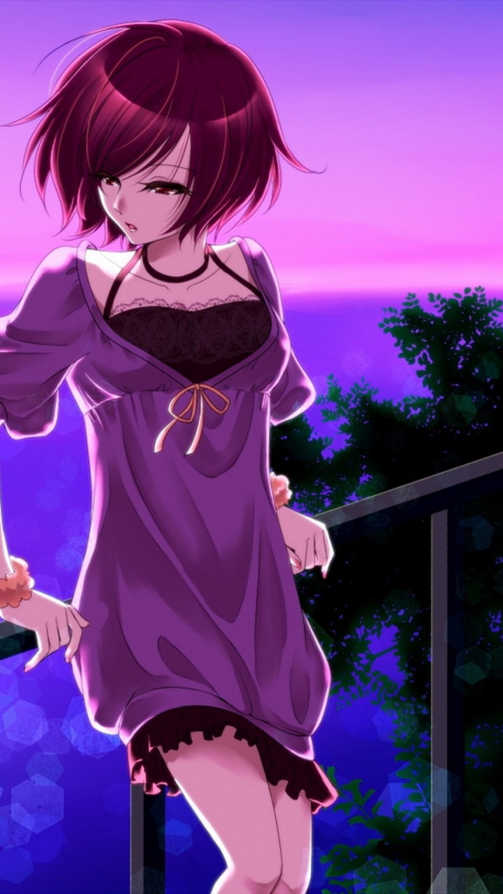 Chica en Vestido Azul Personaje de Anime. Wallpaper in 720x1280 Resolution