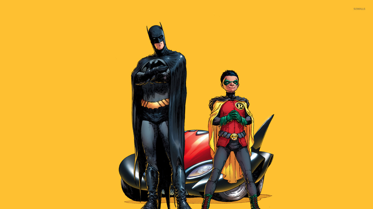 Homme en Costume Noir et Rouge Tenant un Masque Noir et Jaune. Wallpaper in 1280x720 Resolution