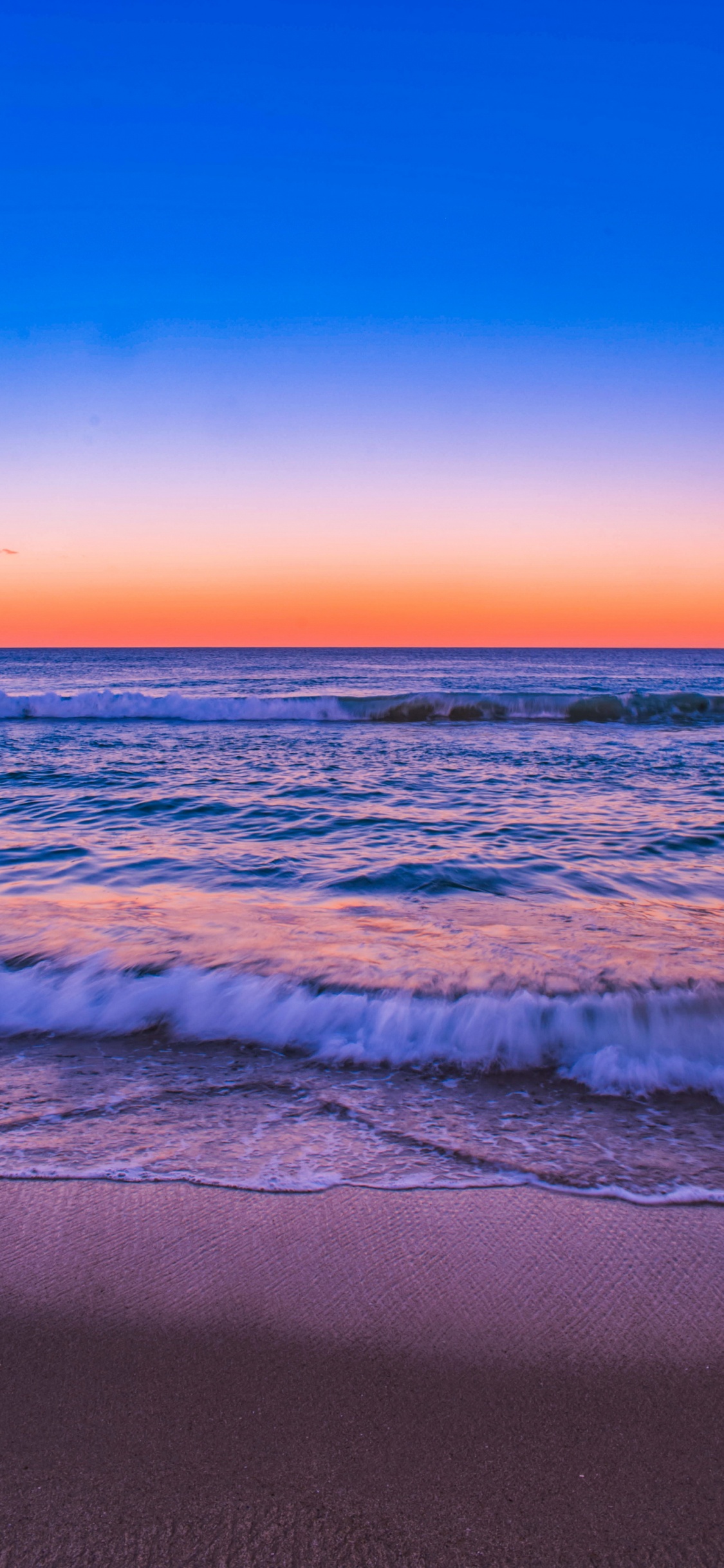 Sunset, Sea, Beach, Coast, Horizon. Wallpaper in 1125x2436 Resolution