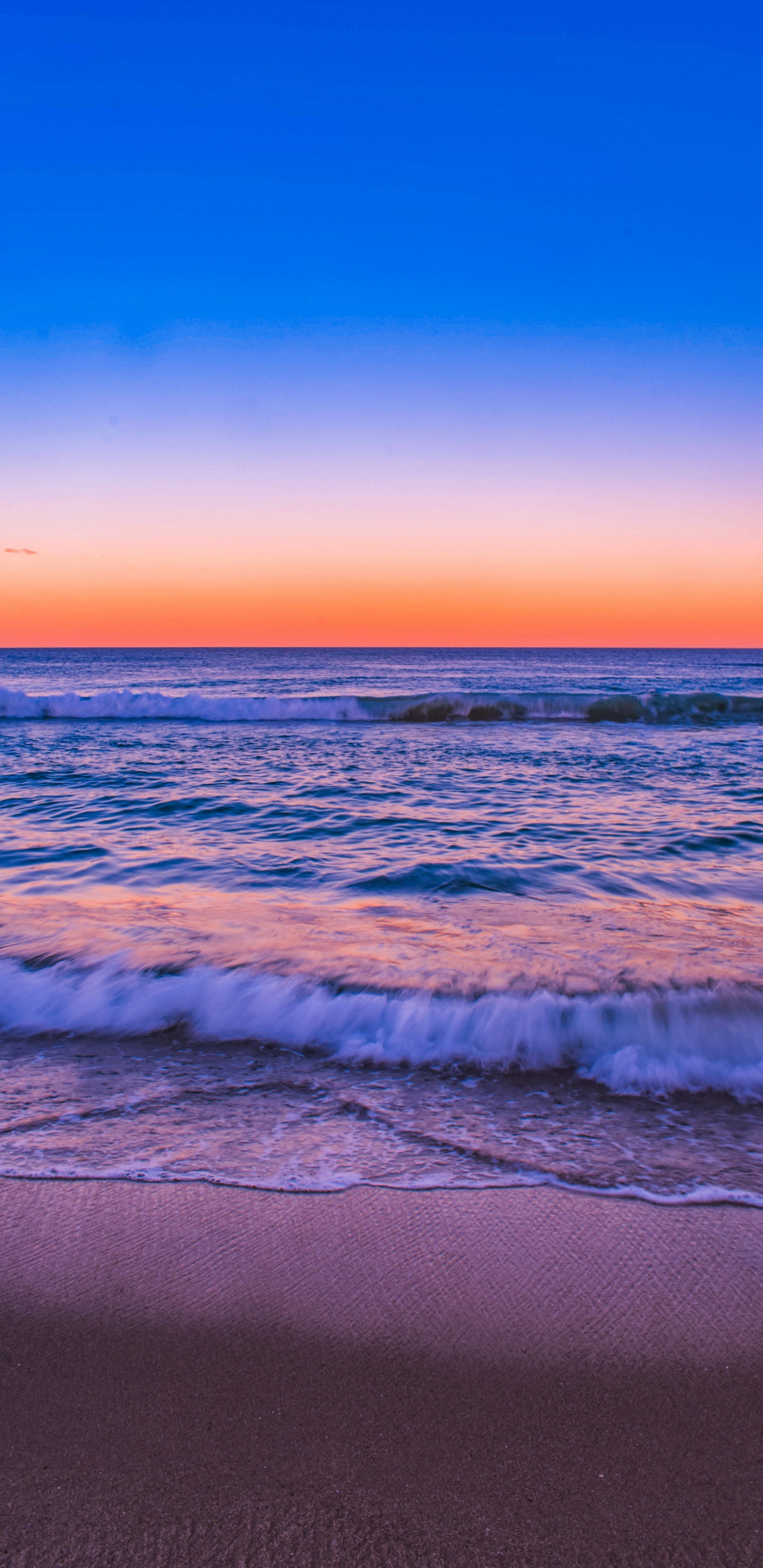 Sunset, Sea, Beach, Coast, Horizon. Wallpaper in 1440x2960 Resolution