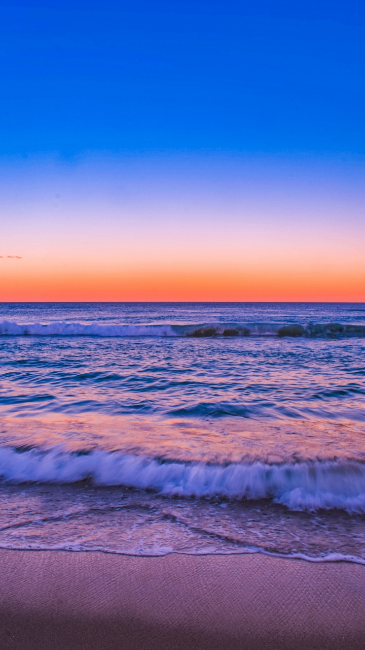 Puesta, Mar, Playa, Costa, Cuerpo de Agua. Wallpaper in 720x1280 Resolution