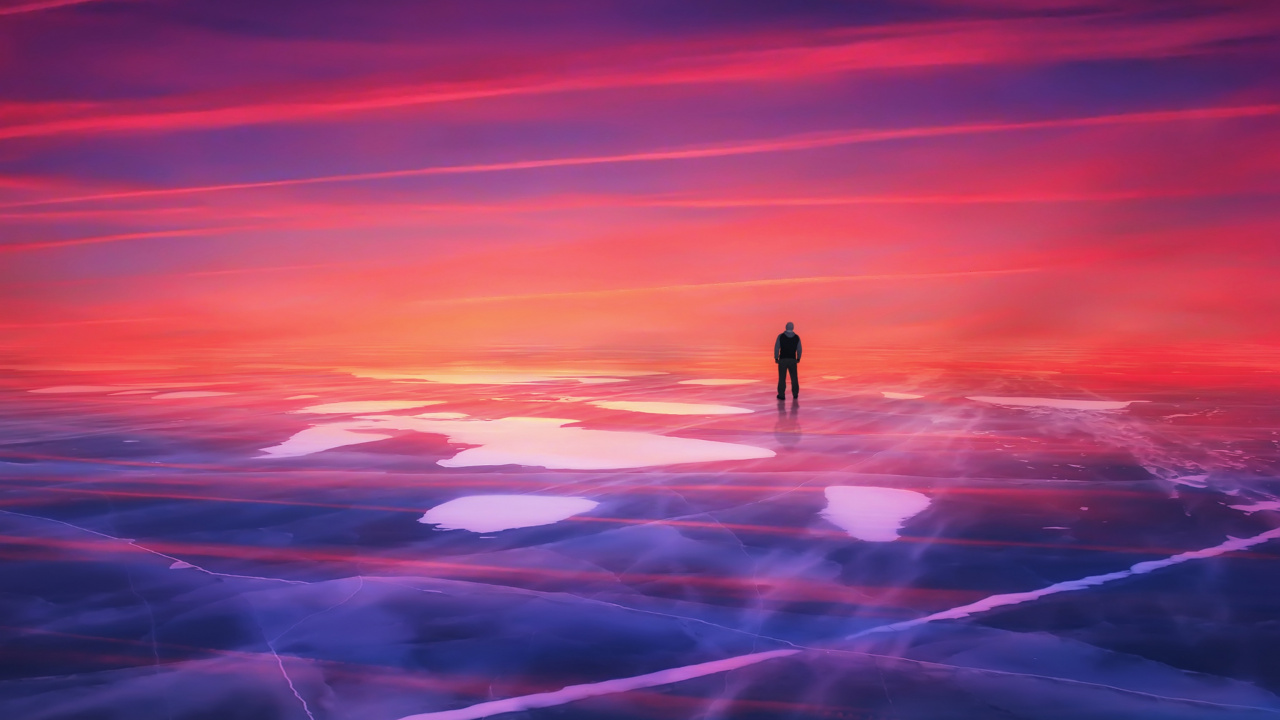 Horizon, Purple, Red, Atmosphère, Afterglow. Wallpaper in 1280x720 Resolution