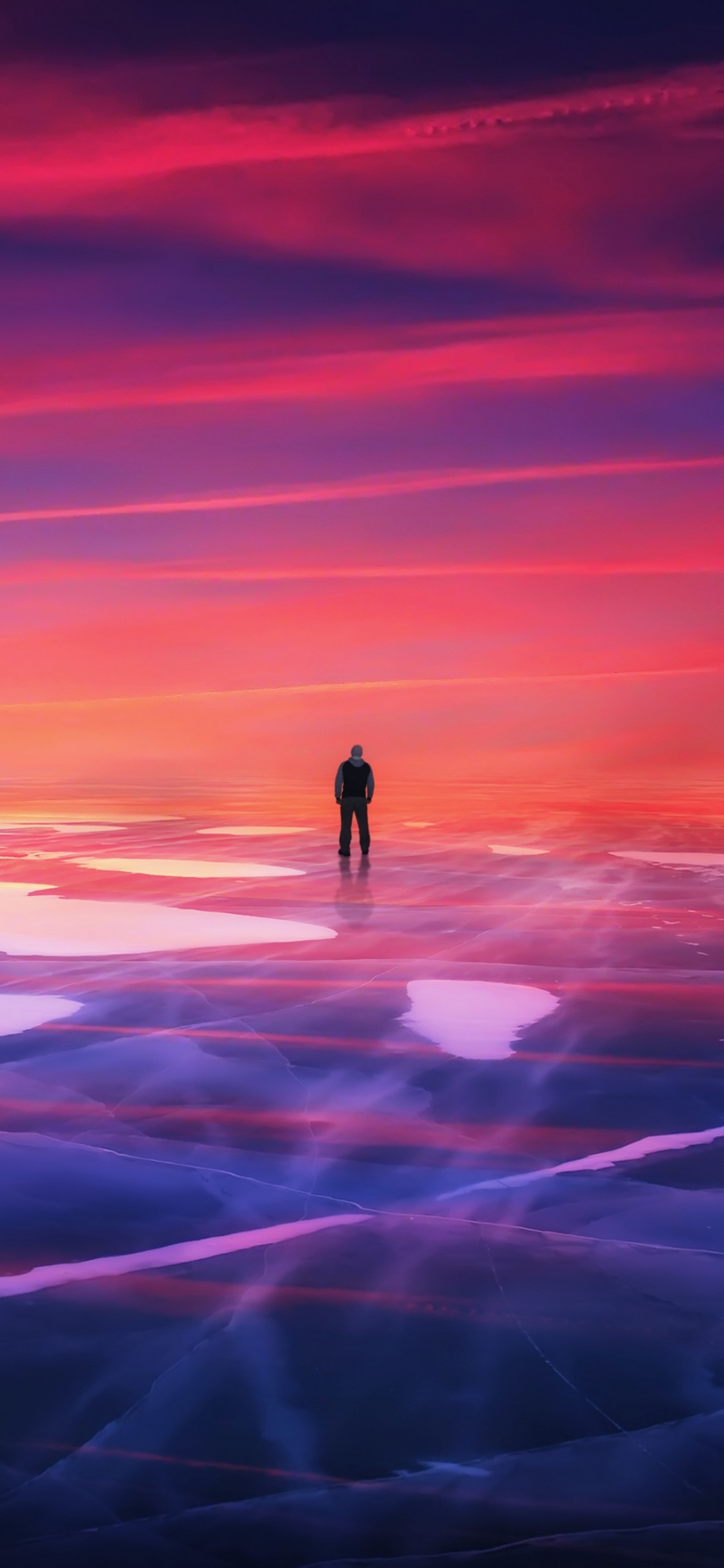 Puesta, Morado, Rojo, Ambiente, Afterglow. Wallpaper in 1125x2436 Resolution