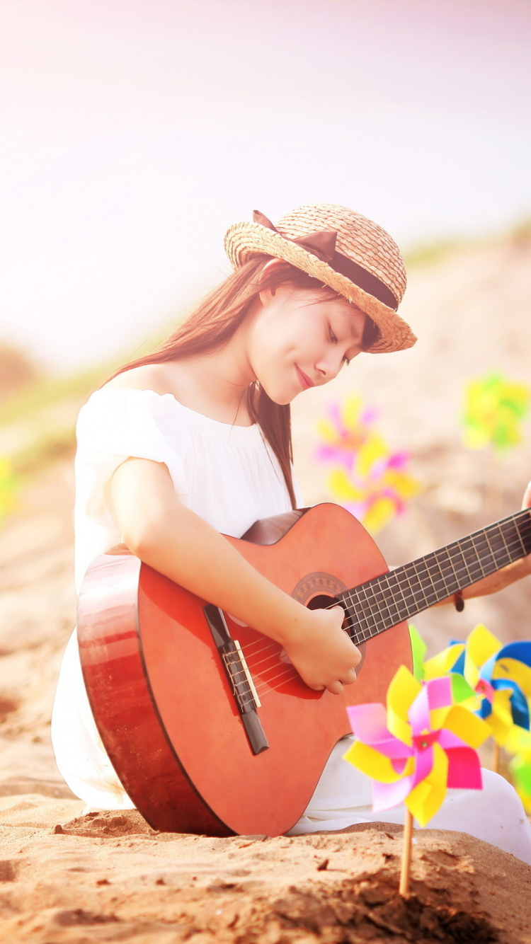 Guitarra, la Luz Del Sol, Verano, Diversión, Sica. Wallpaper in 750x1334 Resolution