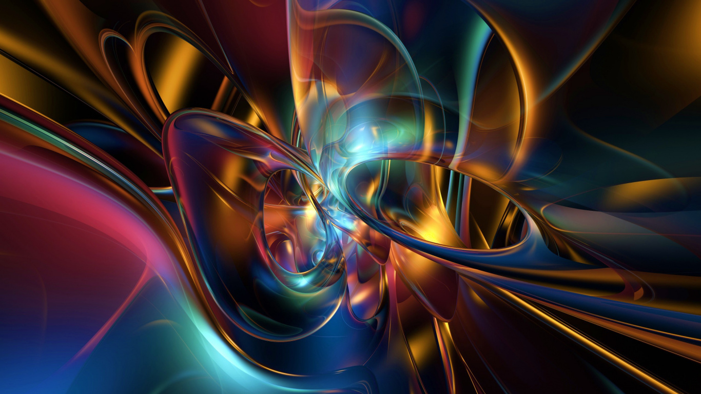 Blue and Purple Abstract Painting. Wallpaper in 1366x768 Resolution