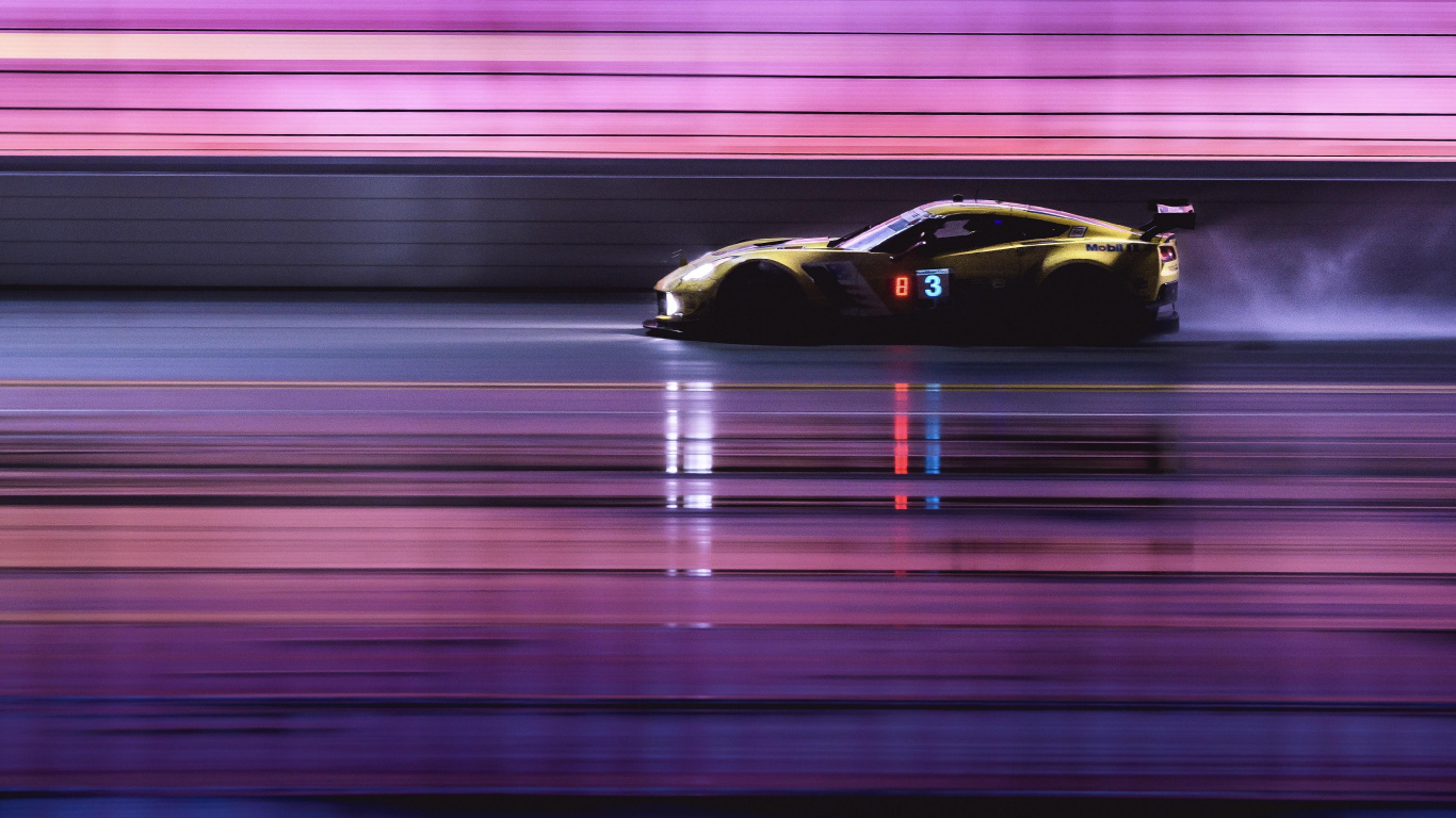 Voiture de Sport Noir et Blanc. Wallpaper in 1366x768 Resolution