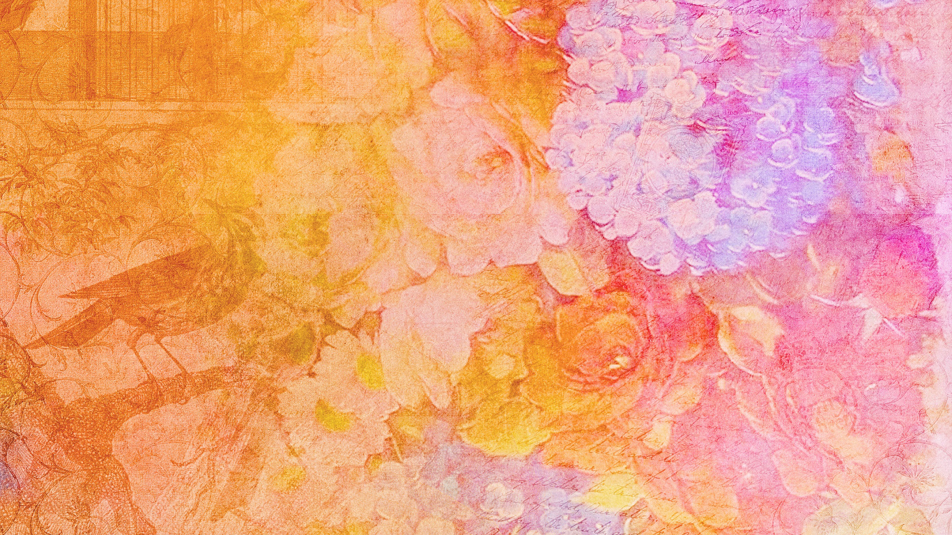 Pintura Abstracta Amarilla Rosa y Morada. Wallpaper in 1366x768 Resolution