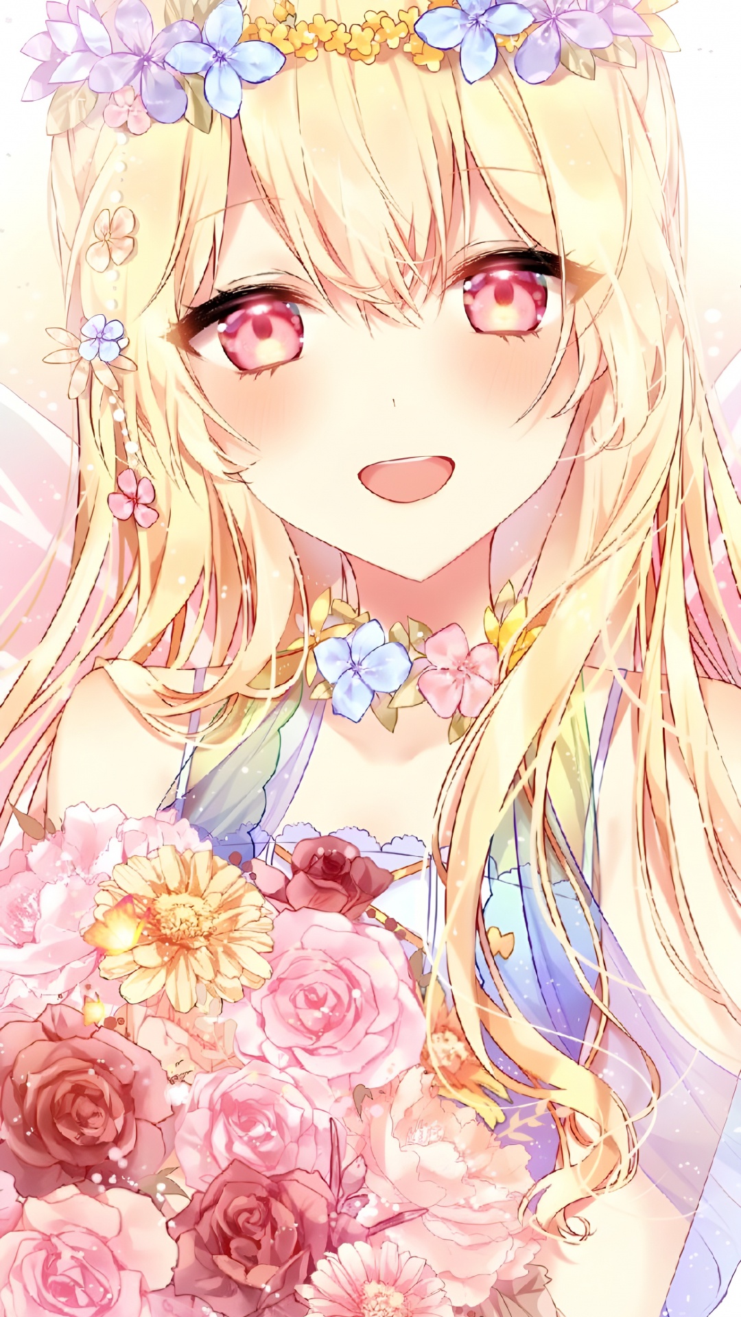 L'anime, Jolie Fille Anime Cheveux Blonds, Blond, Manche, la Gentillesse. Wallpaper in 1080x1920 Resolution