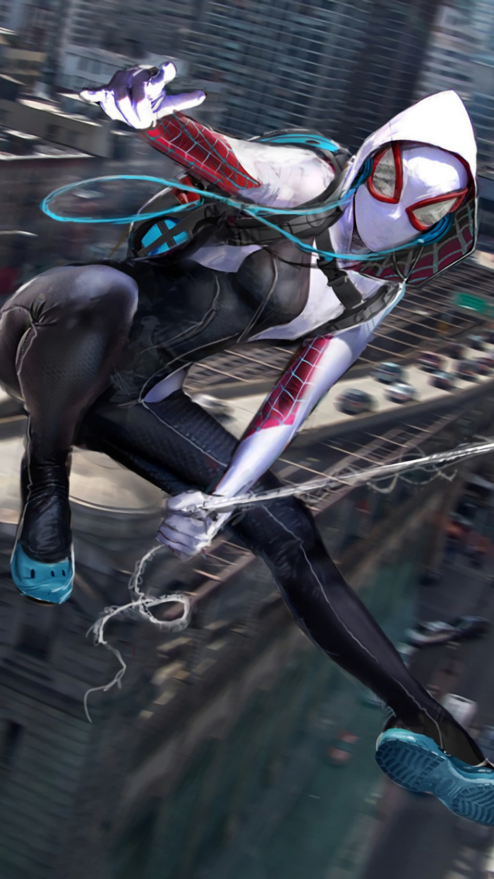 Spider-man, Gwen Stacy, Spinnenfrau, Marvel Comics, Superhelden. Wallpaper in 720x1280 Resolution