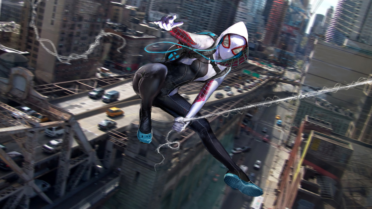 Spider-man, Gwen Stacy, Spider-Woman, Marvel Comics, Superhéroe. Wallpaper in 1280x720 Resolution
