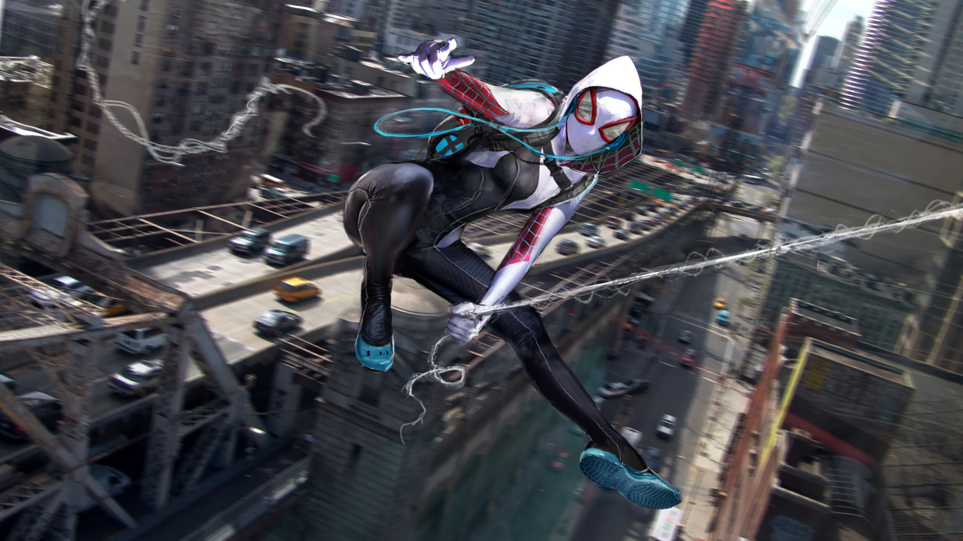 Spider-man, Gwen Stacy, Spider-Woman, Marvel Comics, Superhero. Wallpaper in 1920x1080 Resolution