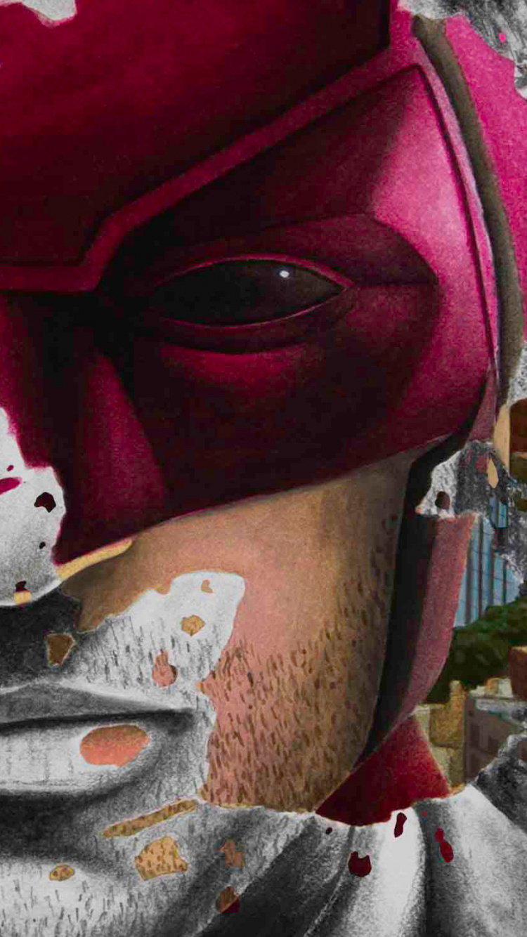 Person in Red and White Mask. Wallpaper in 750x1334 Resolution