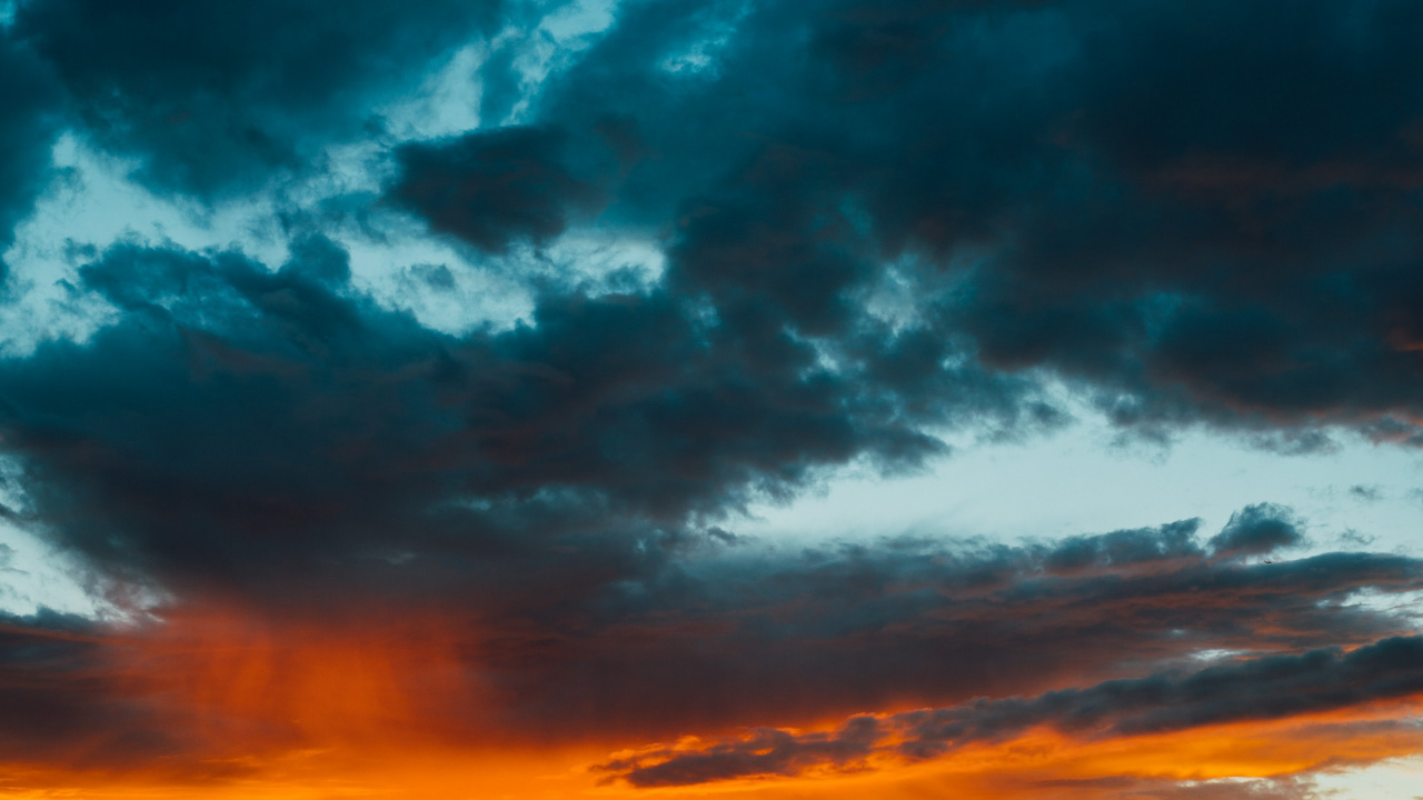 Cloud, Blue, Blue Green, Orange, Yellow. Wallpaper in 1280x720 Resolution