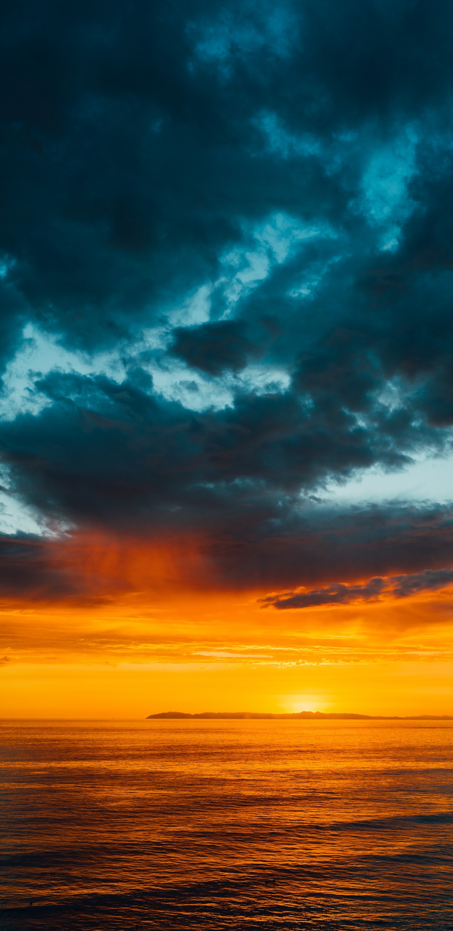 Cloud, Blue, Blue Green, Orange, Yellow. Wallpaper in 1440x2960 Resolution
