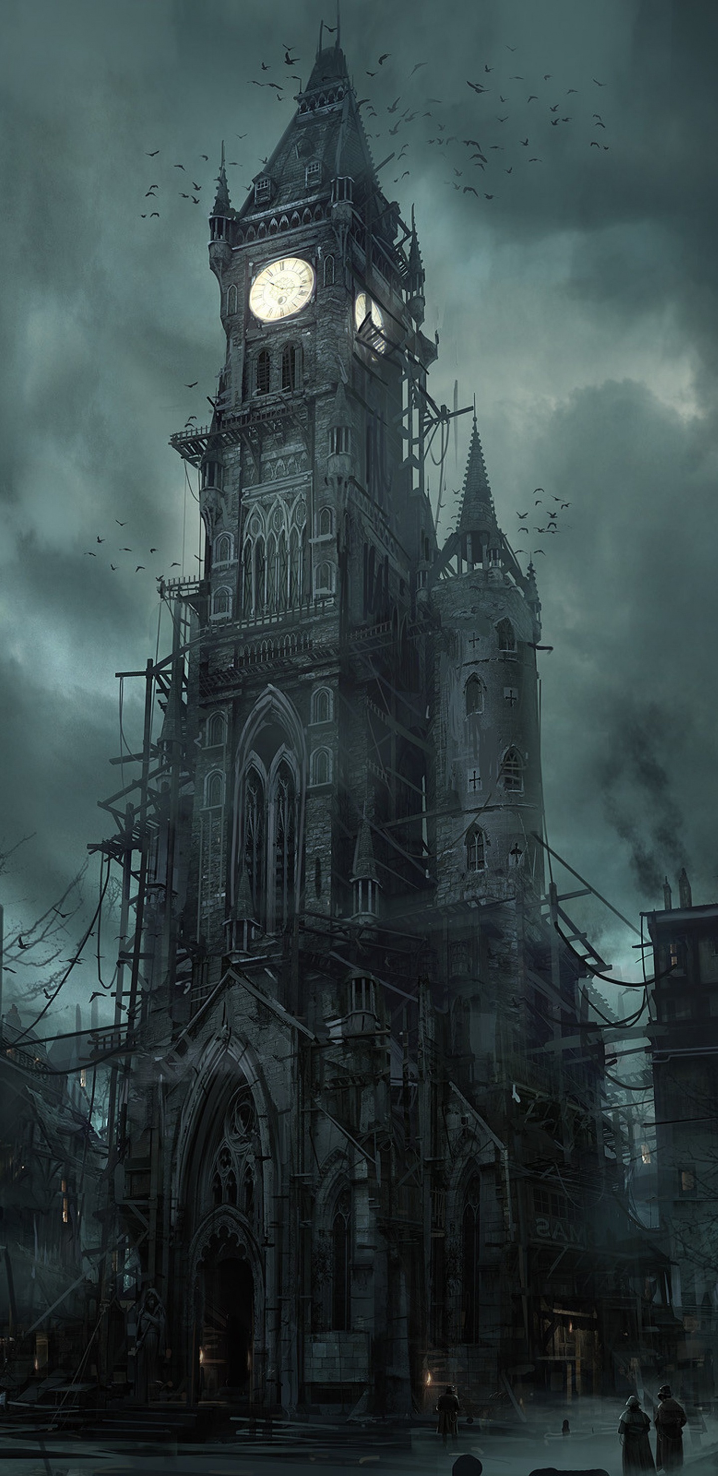 Arte, Spire, Arquitectura, Edificio, Dibujo. Wallpaper in 1440x2960 Resolution