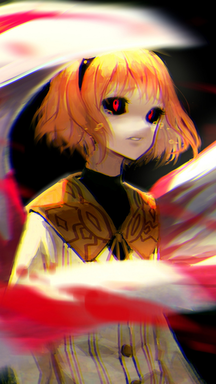 Personaje de Anime de Chica de Pelo Rubio. Wallpaper in 750x1334 Resolution