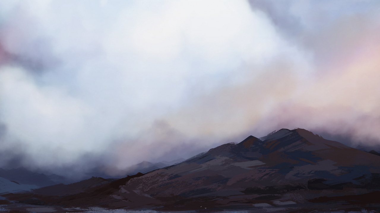 Nubes Blancas Sobre Montañas Cubiertas de Nieve. Wallpaper in 1280x720 Resolution